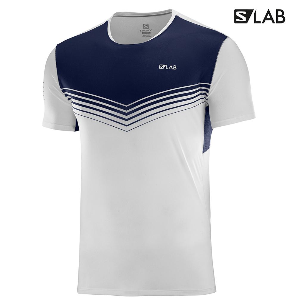 SALOMON S/LAB SENSE M Philippines - Men's Tee Shirt - White/Blue | 761302-SRE